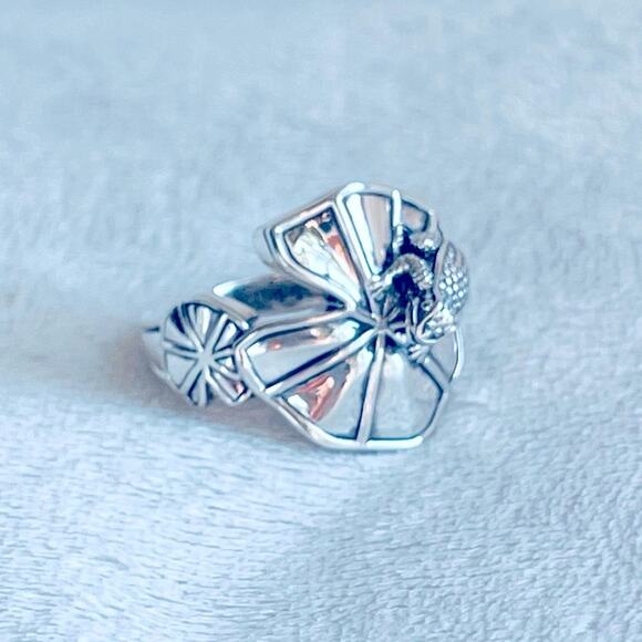 Frog On Lily Pad KC Studio 2011 Barry Kieselstein Cord Sterling Silver Ring - Picture 1 of 15